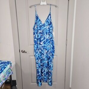 NEW Van Winkle & Co Tank Maxi Nightgown Women 3X Blue Boho